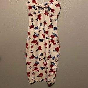 Red White and Blue Floral Dress